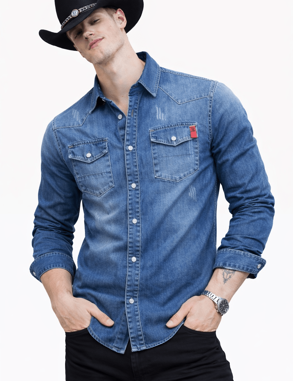 Cowboy 22 - Long Sleeves Shirt for Men - Sarman Fashion - Wholesale Clothing Fashion Brand for Men from Canada
