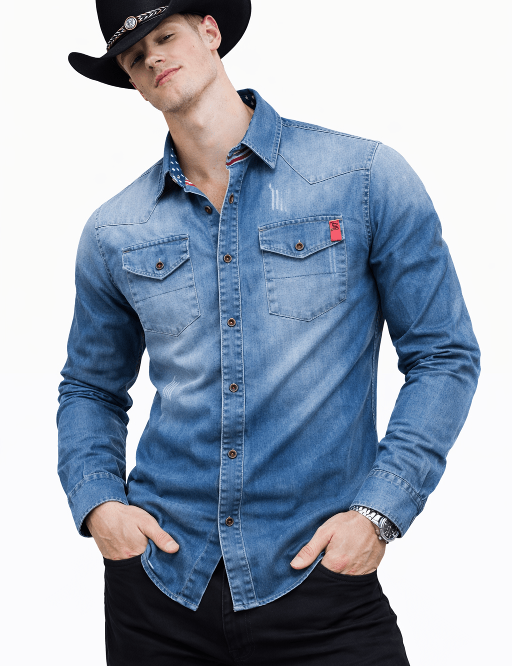 Cowboy 23 - Long Sleeves Shirt for Men - Sarman Fashion - Wholesale Clothing Fashion Brand for Men from Canada