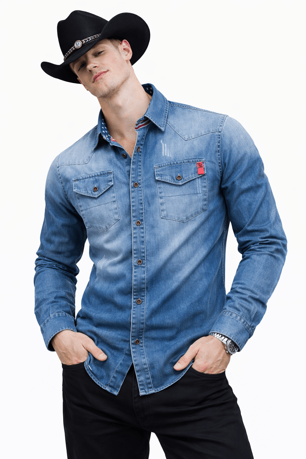 Cowboy 23 - Long Sleeves Shirt for Men - Sarman Fashion - Wholesale Clothing Fashion Brand for Men from Canada
