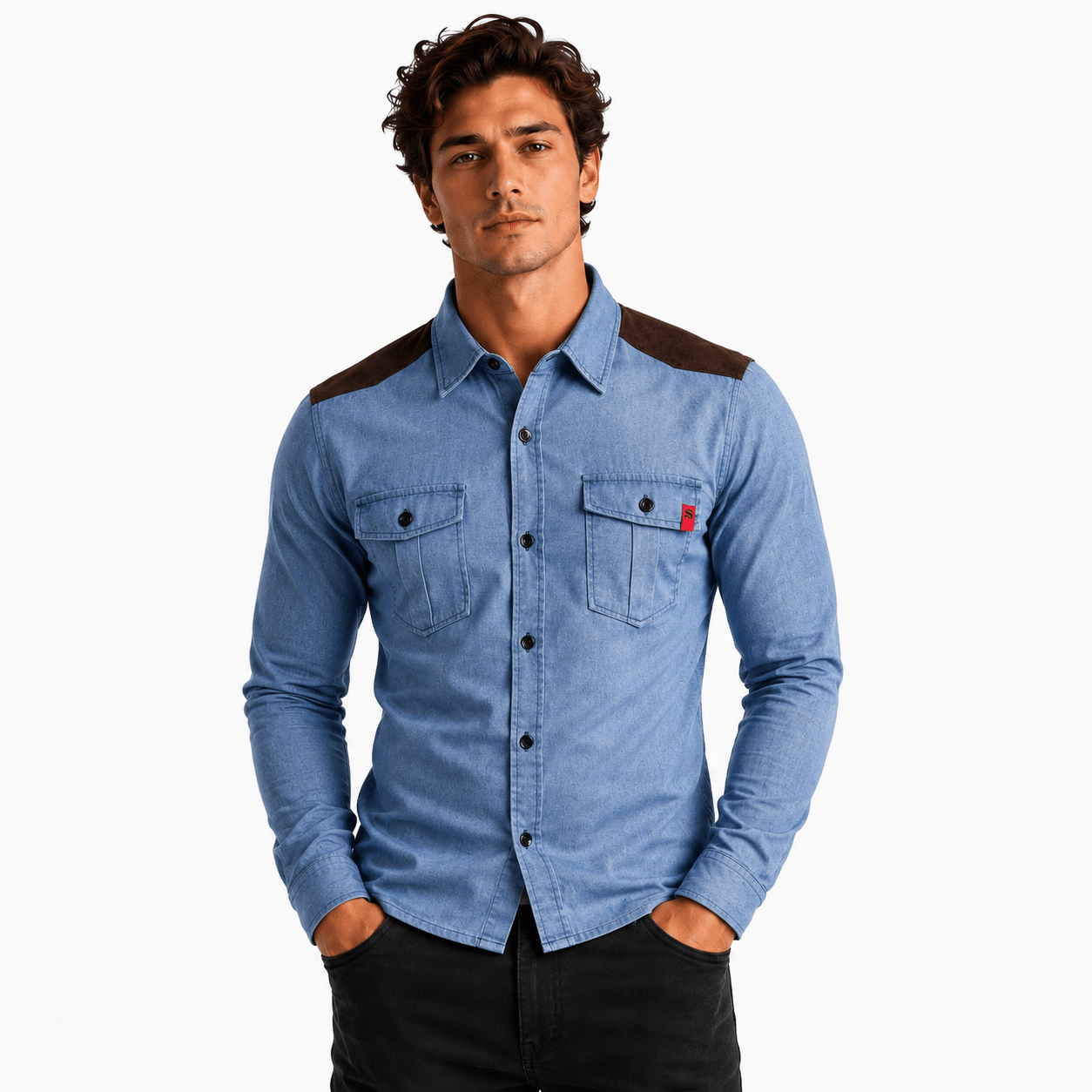 Cowboy 5 - Long Sleeves Shirt for Men - Sarman Fashion - Wholesale Clothing Fashion Brand for Men from Canada