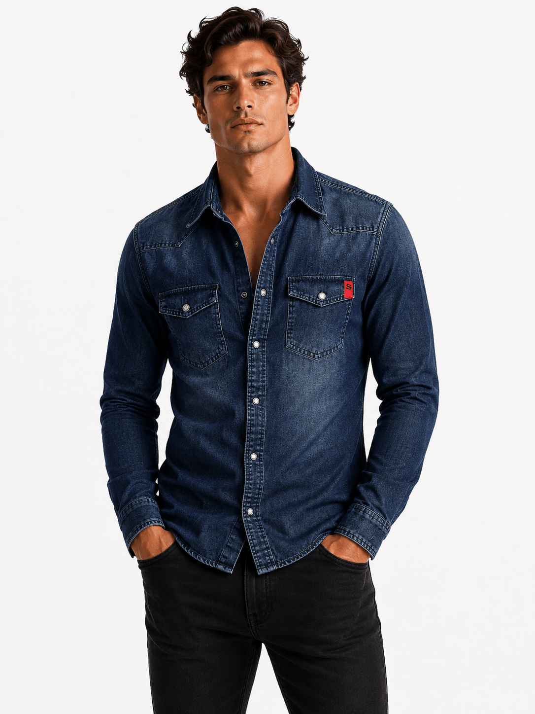 Cowboy 8 - Long Sleeves Shirt for Men - Sarman Fashion - Wholesale Clothing Fashion Brand for Men from Canada