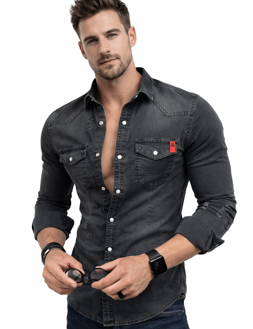 Cowboy 9 - Long Sleeves Shirt for Men - Sarman Fashion - Wholesale Clothing Fashion Brand for Men from Canada
