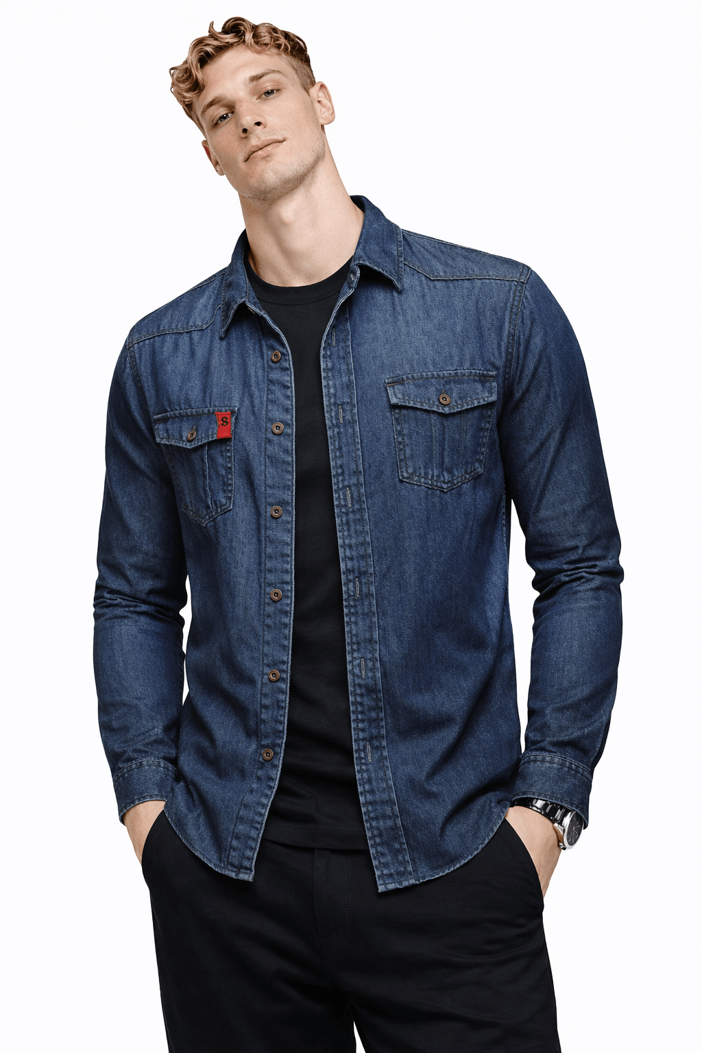 CowboyKi - Long Sleeves Shirt for Men - Sarman Fashion - Wholesale Clothing Fashion Brand for Men from Canada