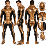 Custom Made 2 – Men’s Glossy PU Leather Two-Tone Full-Body Jumpsuit with Matching Mask Included - Sarman Fashion - Wholesale Clothing Fashion Brand for Men from Canada