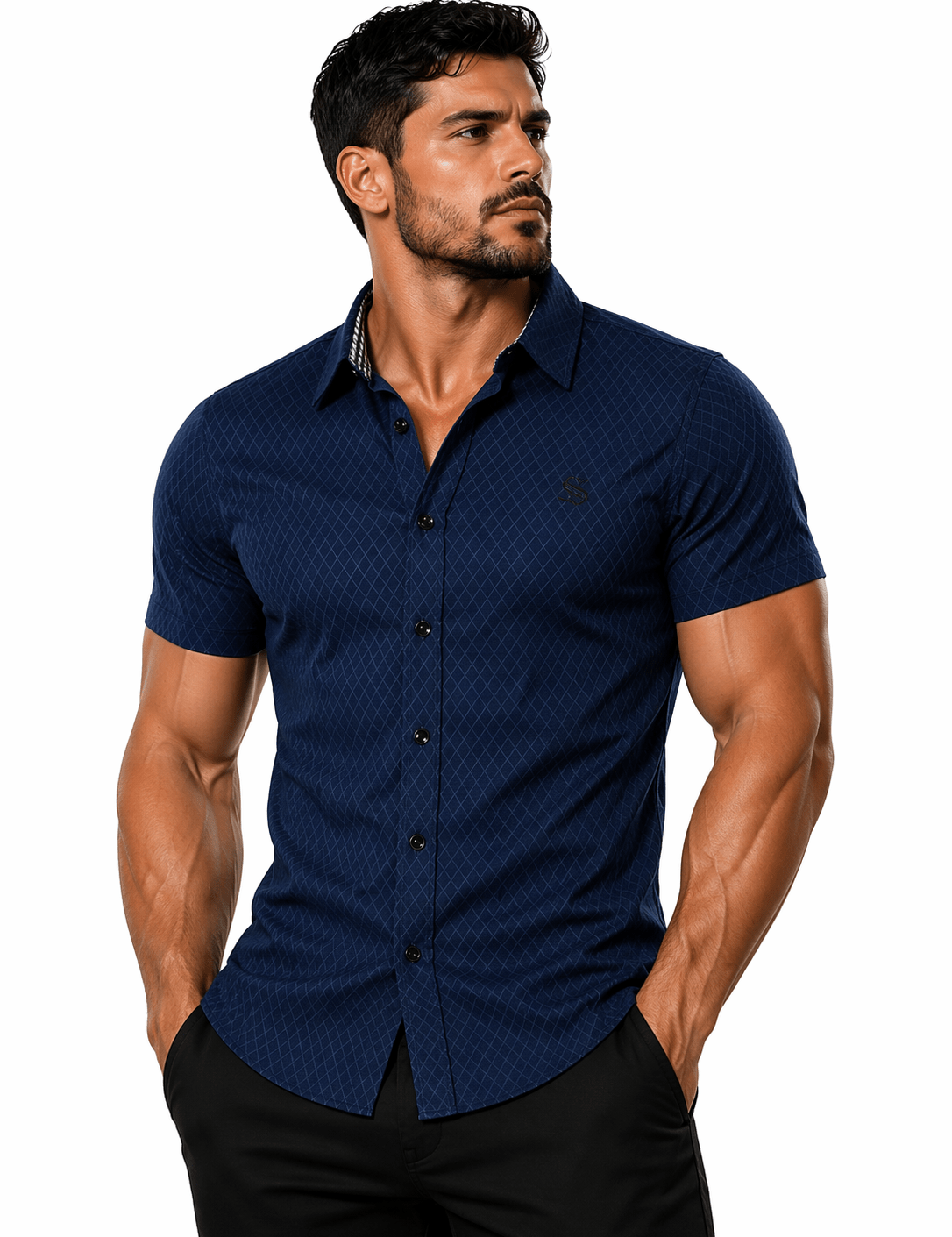 Damor - Short Sleeves Shirt for Men - Sarman Fashion - Wholesale Clothing Fashion Brand for Men from Canada