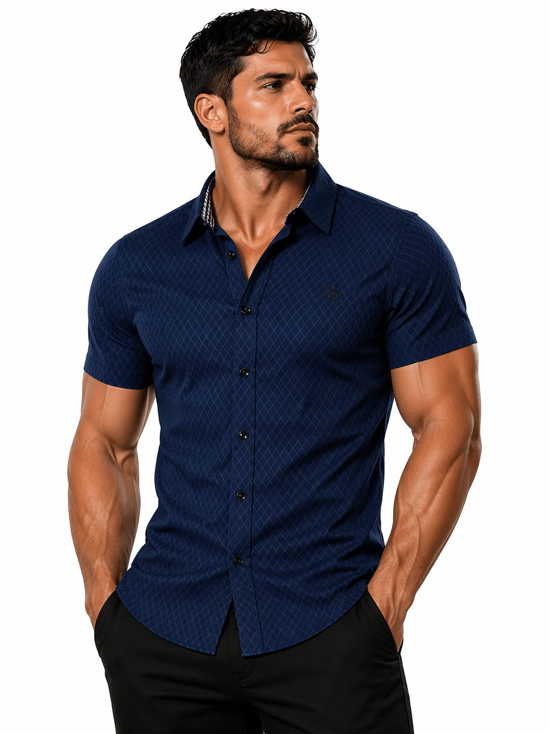 Damor - Short Sleeves Shirt for Men - Sarman Fashion - Wholesale Clothing Fashion Brand for Men from Canada