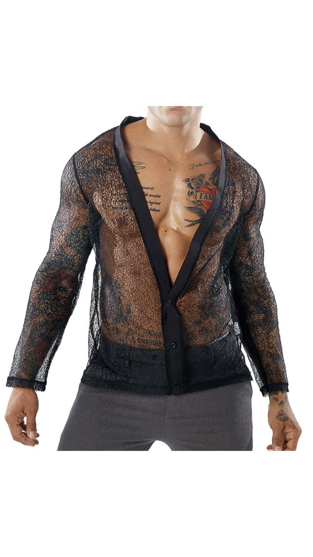 Dazuuka - V - Neck Long Sleeve Shirt for Men - Sarman Fashion - Wholesale Clothing Fashion Brand for Men from Canada