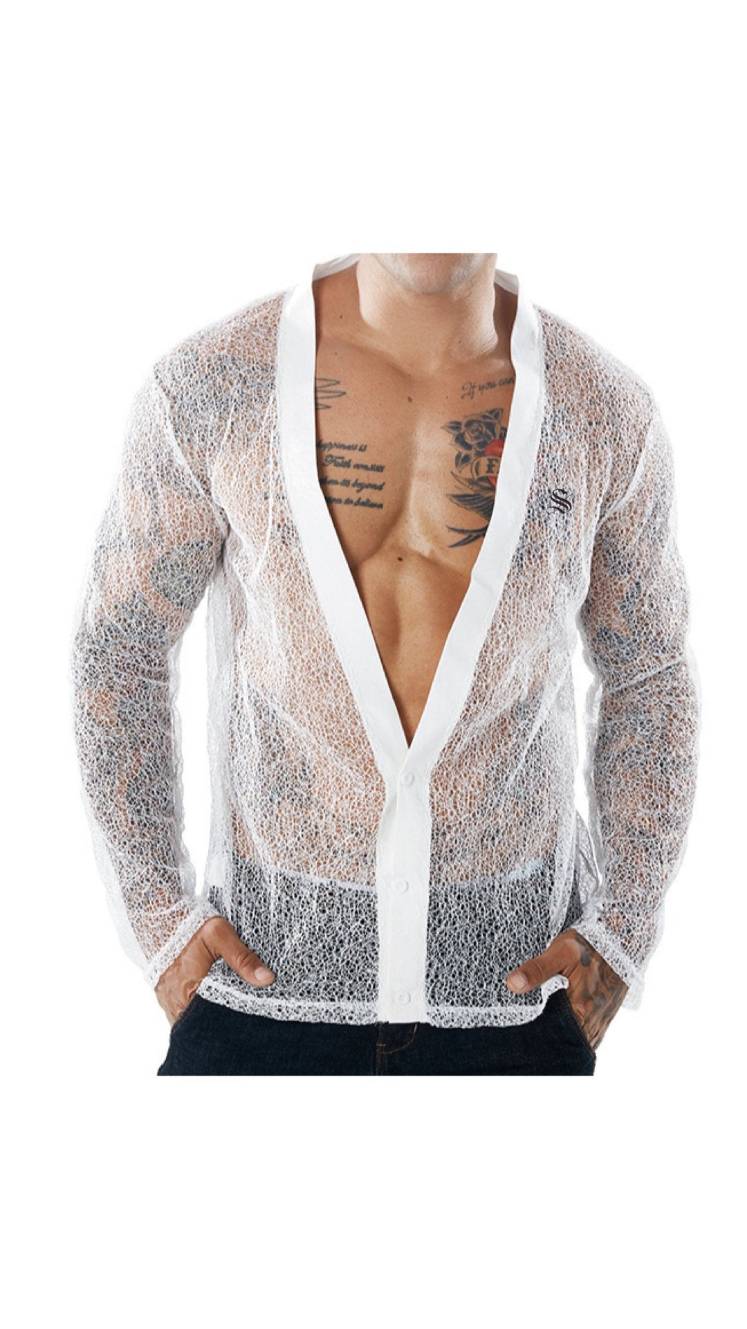 Dazuuka - V - Neck Long Sleeve Shirt for Men - Sarman Fashion - Wholesale Clothing Fashion Brand for Men from Canada