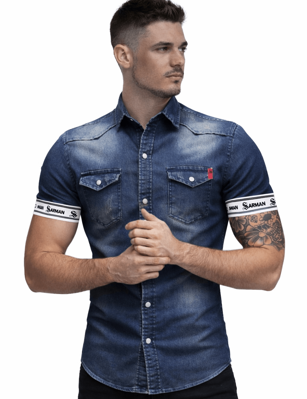 Denmark - Short Sleeves Shirt for Men - Sarman Fashion - Wholesale Clothing Fashion Brand for Men from Canada