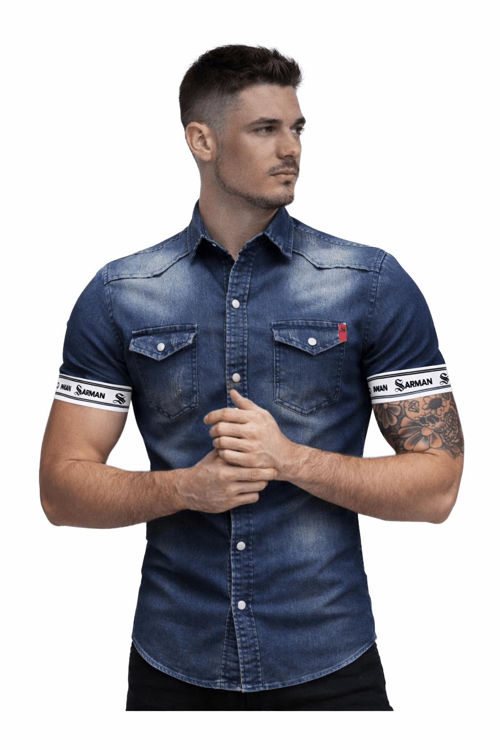 Denmark - Short Sleeves Shirt for Men - Sarman Fashion - Wholesale Clothing Fashion Brand for Men from Canada