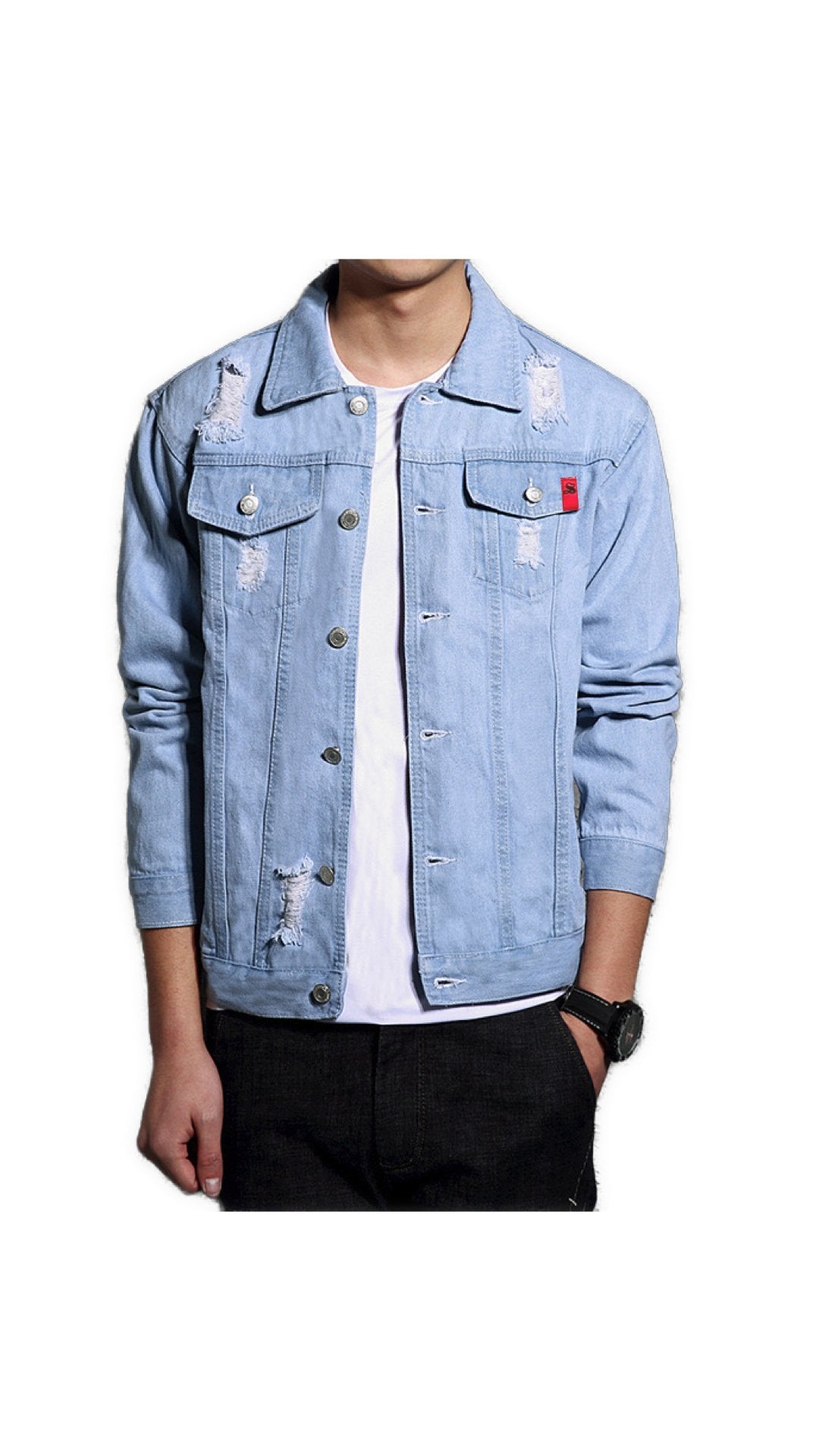 Dihuba - Long Sleeve Jeans Jacket for Men - Sarman Fashion - Wholesale Clothing Fashion Brand for Men from Canada