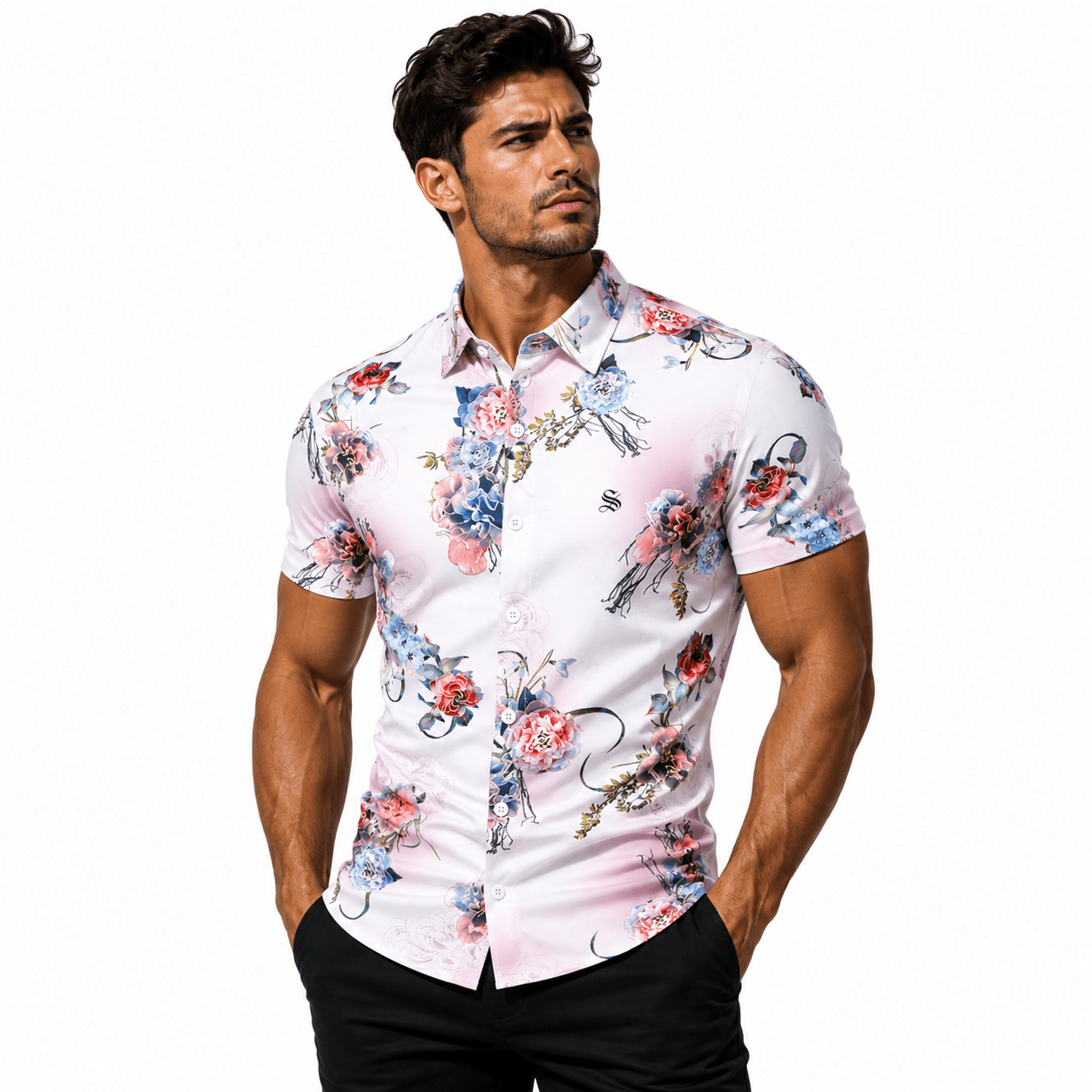 DZHJ - Short Sleeves Shirt for Men - Sarman Fashion - Wholesale Clothing Fashion Brand for Men from Canada