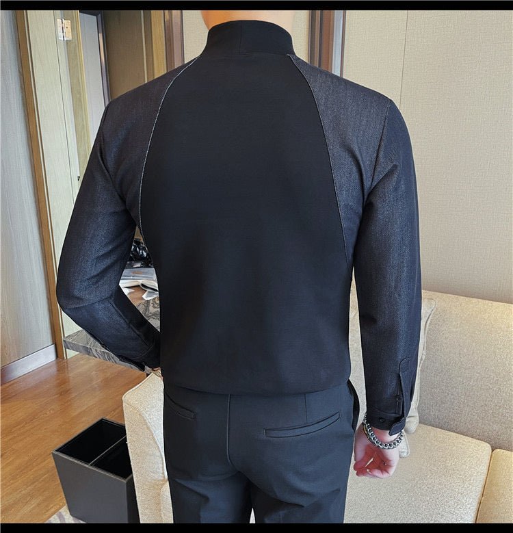 EWB 10 - High Neck Long Sleeve Shirt for Men - Sarman Fashion - Wholesale Clothing Fashion Brand for Men from Canada