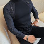 EWB 10 - High Neck Long Sleeve Shirt for Men - Sarman Fashion - Wholesale Clothing Fashion Brand for Men from Canada