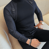 EWB 10 - High Neck Long Sleeve Shirt for Men - Sarman Fashion - Wholesale Clothing Fashion Brand for Men from Canada