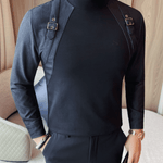 EWB 10 - High Neck Long Sleeve Shirt for Men - Sarman Fashion - Wholesale Clothing Fashion Brand for Men from Canada