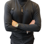 EWB 12 - High Neck Long Sleeve Shirt for Men - Sarman Fashion - Wholesale Clothing Fashion Brand for Men from Canada