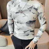 EWB 13 - High Neck Long Sleeve Shirt for Men - Sarman Fashion - Wholesale Clothing Fashion Brand for Men from Canada