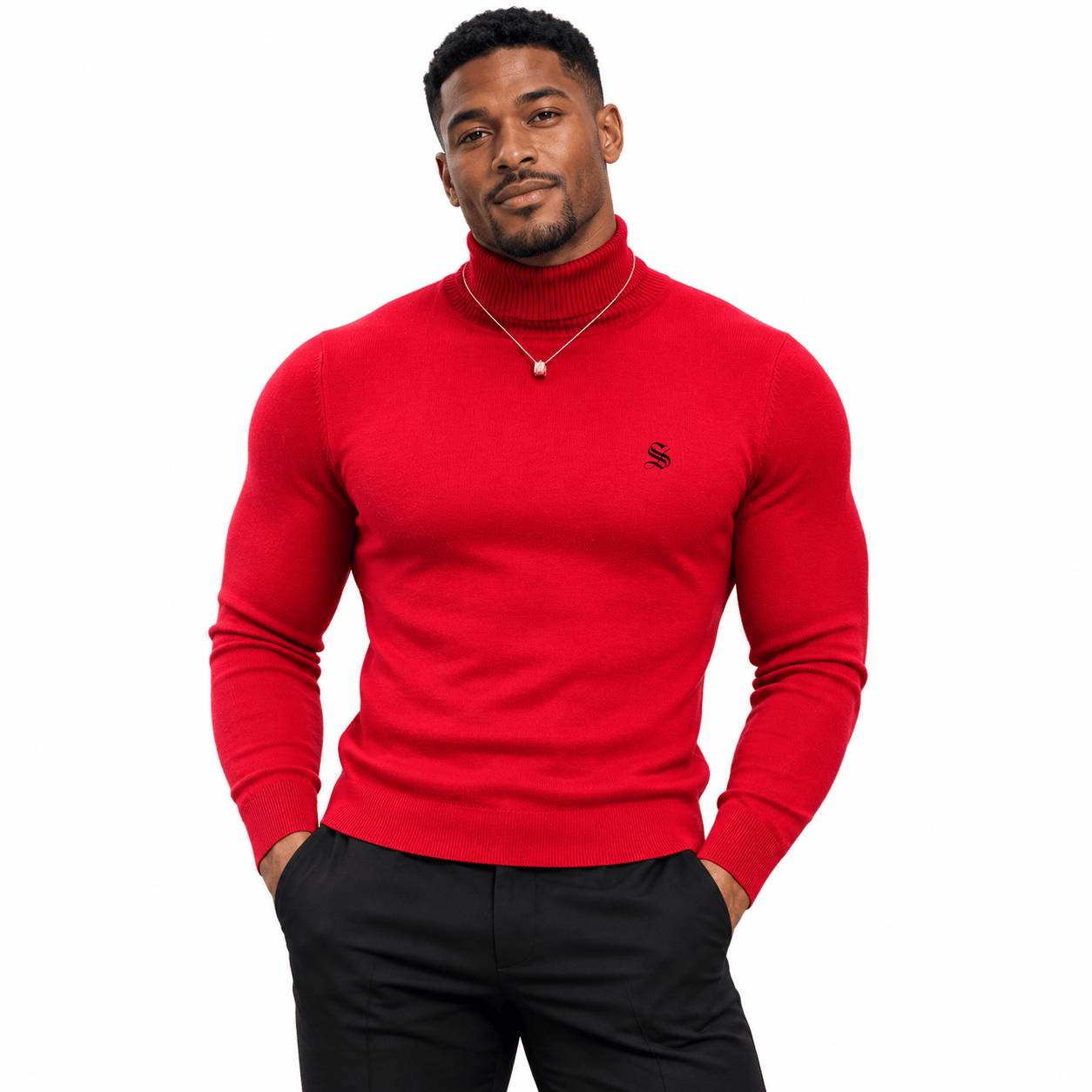 EWB 6 - High Neck Long Sleeve Shirt for Men - Sarman Fashion - Wholesale Clothing Fashion Brand for Men from Canada