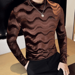 EWB 7 - High Neck Long Sleeve Shirt for Men - Sarman Fashion - Wholesale Clothing Fashion Brand for Men from Canada