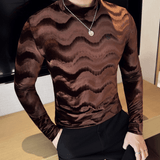 EWB 7 - High Neck Long Sleeve Shirt for Men - Sarman Fashion - Wholesale Clothing Fashion Brand for Men from Canada