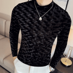 EWB 8 - High Neck Long Sleeve Shirt for Men - Sarman Fashion - Wholesale Clothing Fashion Brand for Men from Canada