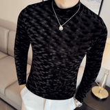 EWB 8 - High Neck Long Sleeve Shirt for Men - Sarman Fashion - Wholesale Clothing Fashion Brand for Men from Canada