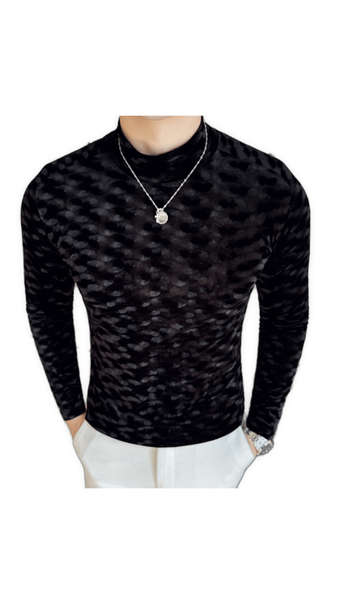 EWB 8 - High Neck Long Sleeve Shirt for Men - Sarman Fashion - Wholesale Clothing Fashion Brand for Men from Canada