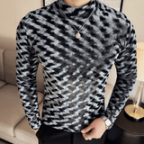 EWB 8 - High Neck Long Sleeve Shirt for Men - Sarman Fashion - Wholesale Clothing Fashion Brand for Men from Canada