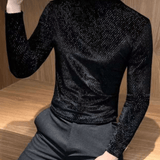 EWB 9 - High Neck Long Sleeve Shirt for Men - Sarman Fashion - Wholesale Clothing Fashion Brand for Men from Canada