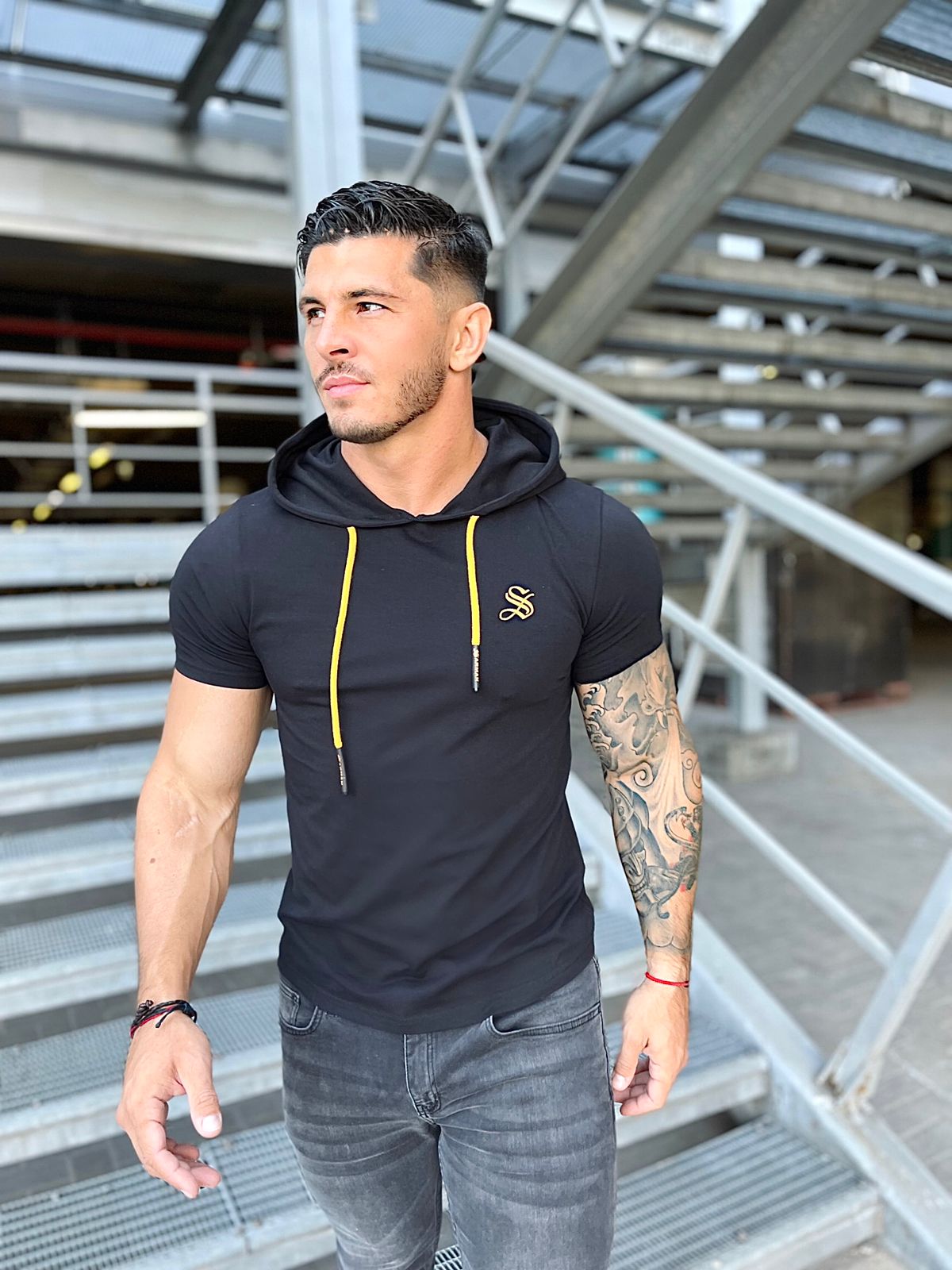 Falcon 32 - Hood T-shirt for Men - Sarman Fashion - Wholesale Clothing Fashion Brand for Men from Canada