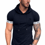 Falcon 33 - Hood T-shirt With Straps for Men - Sarman Fashion - Wholesale Clothing Fashion Brand for Men from Canada