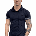 Falcon 33 - Hood T-shirt With Straps for Men - Sarman Fashion - Wholesale Clothing Fashion Brand for Men from Canada