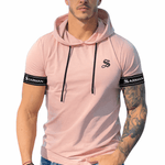 Falcon 34 - Hood T-shirt With Straps for Men - Sarman Fashion - Wholesale Clothing Fashion Brand for Men from Canada