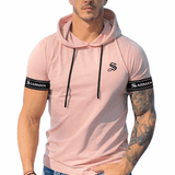 Falcon 34 - Hood T-shirt With Straps for Men - Sarman Fashion - Wholesale Clothing Fashion Brand for Men from Canada