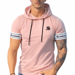Falcon 34 - Hood T-shirt With Straps for Men - Sarman Fashion - Wholesale Clothing Fashion Brand for Men from Canada