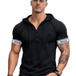 Falcon 35 - Hood T-shirt With Straps for Men - Sarman Fashion - Wholesale Clothing Fashion Brand for Men from Canada