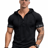 Falcon 35 - Hood T-shirt With Straps for Men - Sarman Fashion - Wholesale Clothing Fashion Brand for Men from Canada