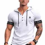 Falcon 36 - Hood T-shirt With Straps for Men - Sarman Fashion - Wholesale Clothing Fashion Brand for Men from Canada