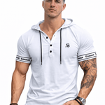 Falcon 36 - Hood T-shirt With Straps for Men - Sarman Fashion - Wholesale Clothing Fashion Brand for Men from Canada