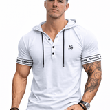 Falcon 36 - Hood T-shirt With Straps for Men - Sarman Fashion - Wholesale Clothing Fashion Brand for Men from Canada