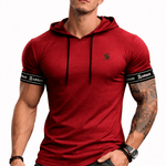 Falcon 37 - Hood T-shirt With Straps for Men - Sarman Fashion - Wholesale Clothing Fashion Brand for Men from Canada