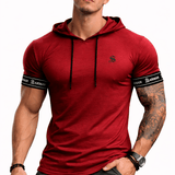 Falcon 37 - Hood T-shirt With Straps for Men - Sarman Fashion - Wholesale Clothing Fashion Brand for Men from Canada