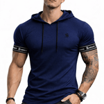 Falcon 38 - Hood T-shirt With Straps for Men - Sarman Fashion - Wholesale Clothing Fashion Brand for Men from Canada