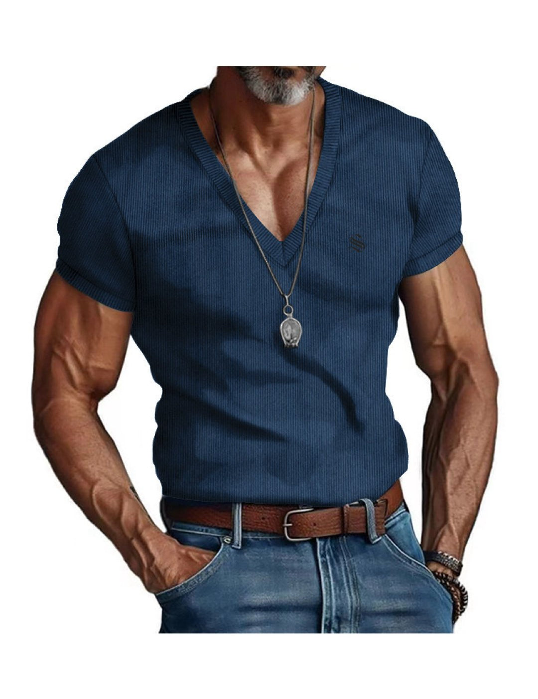 Fikimo - V-Neck T-Shirt for Men - Sarman Fashion - Wholesale Clothing Fashion Brand for Men from Canada