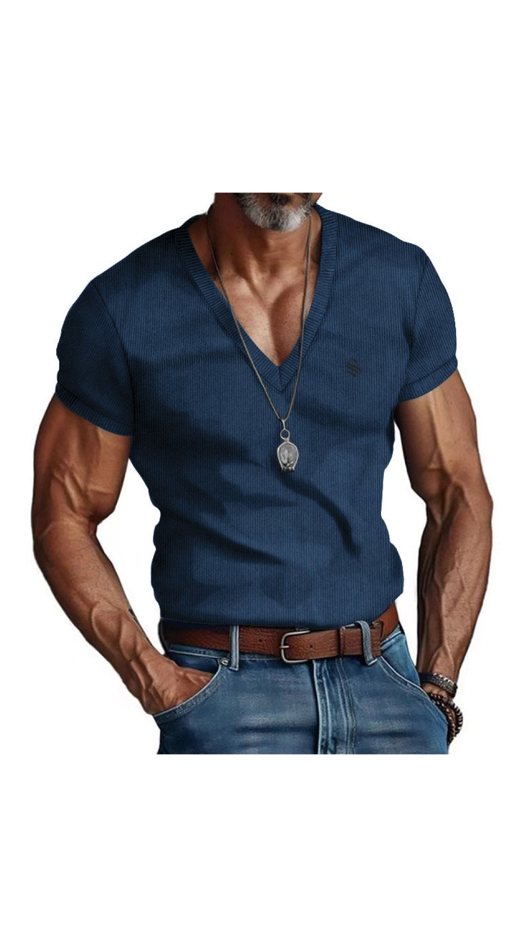 Fikimo - V-Neck T-Shirt for Men - Sarman Fashion - Wholesale Clothing Fashion Brand for Men from Canada
