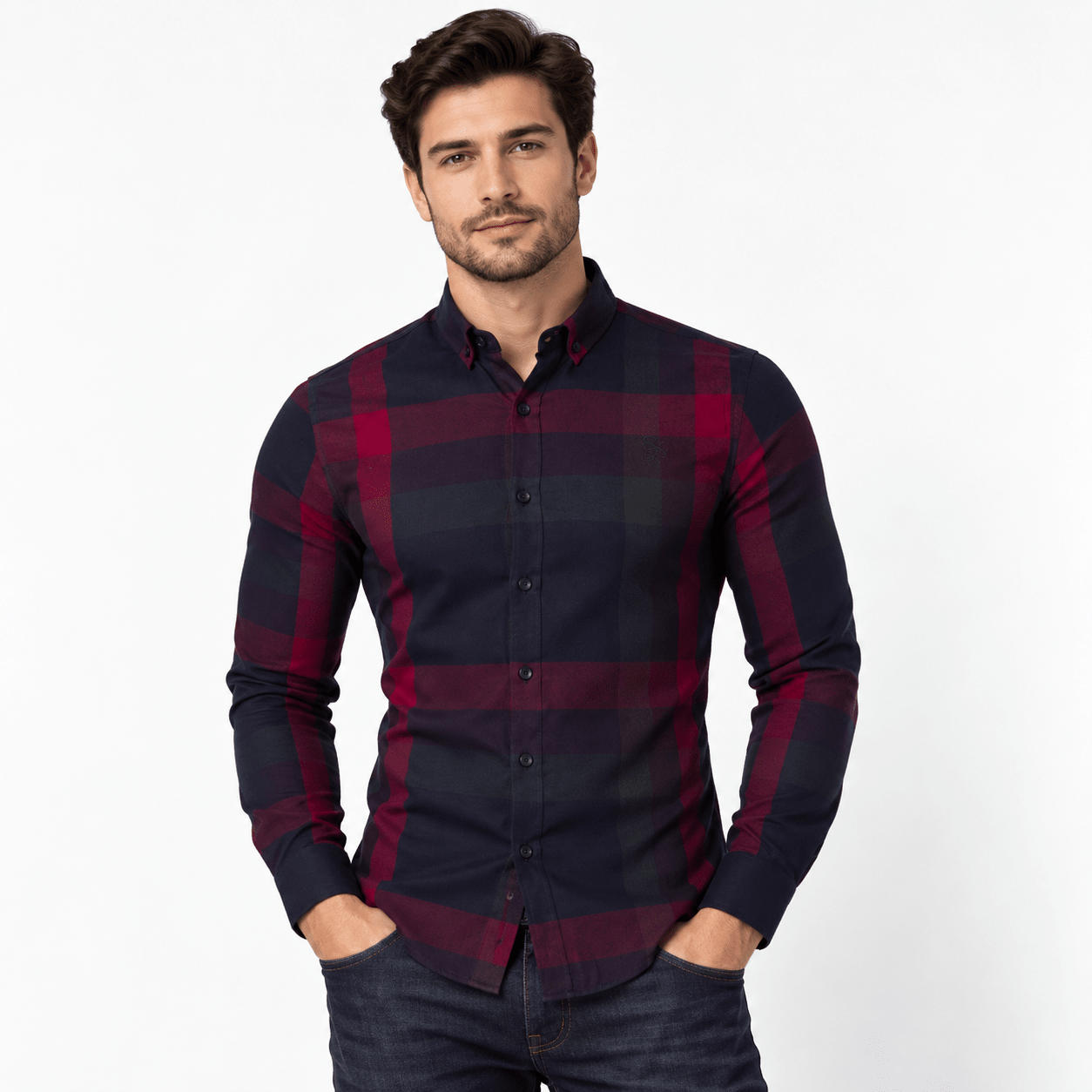 Fomobon - Long Sleeves Shirt for Men - Sarman Fashion - Wholesale Clothing Fashion Brand for Men from Canada