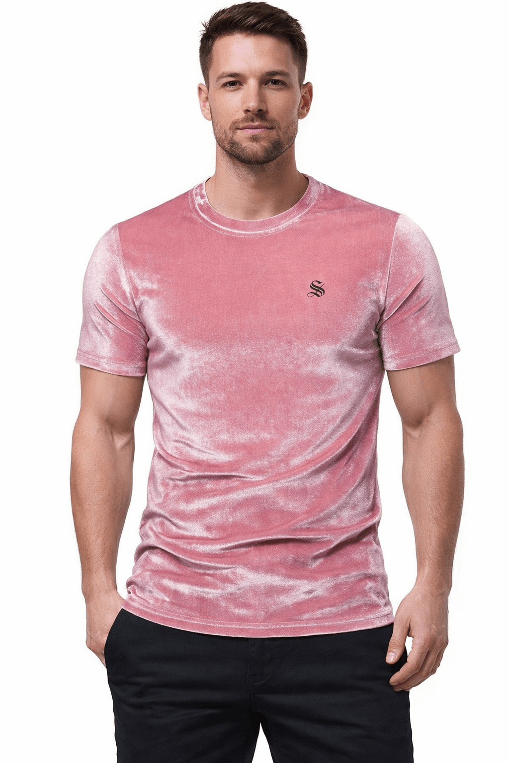 Frussi - Velvet T-Shirt for Men - Sarman Fashion - Wholesale Clothing Fashion Brand for Men from Canada
