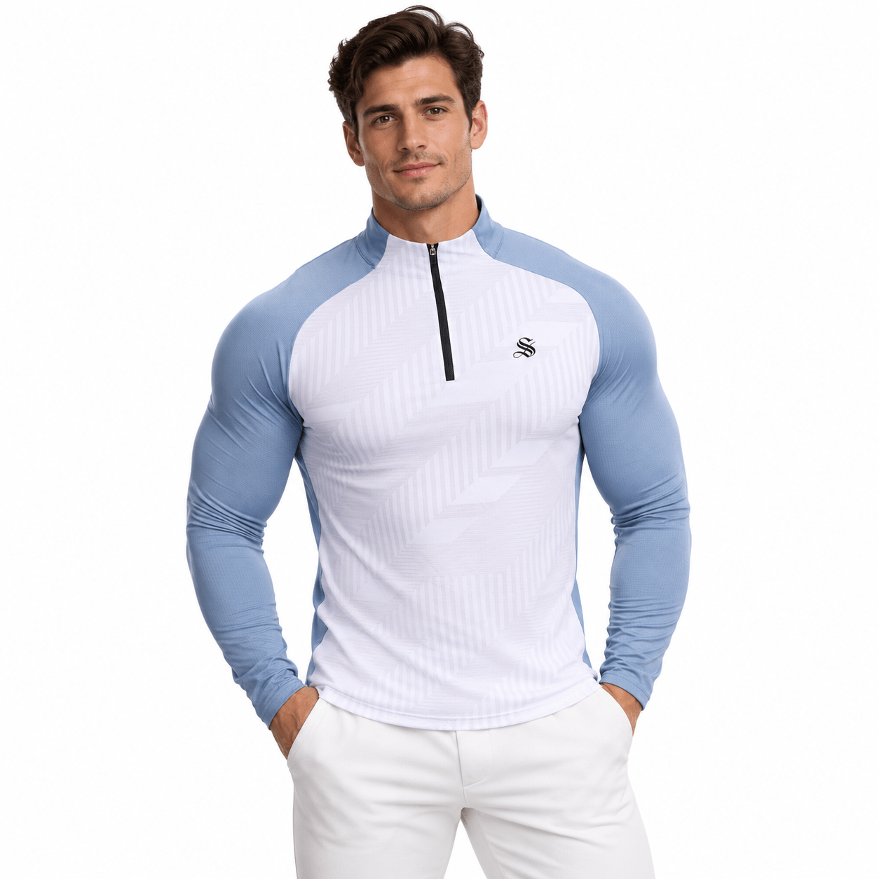 Fujaza 76 - Long Sleeves Track Top for Men - Sarman Fashion - Wholesale Clothing Fashion Brand for Men from Canada