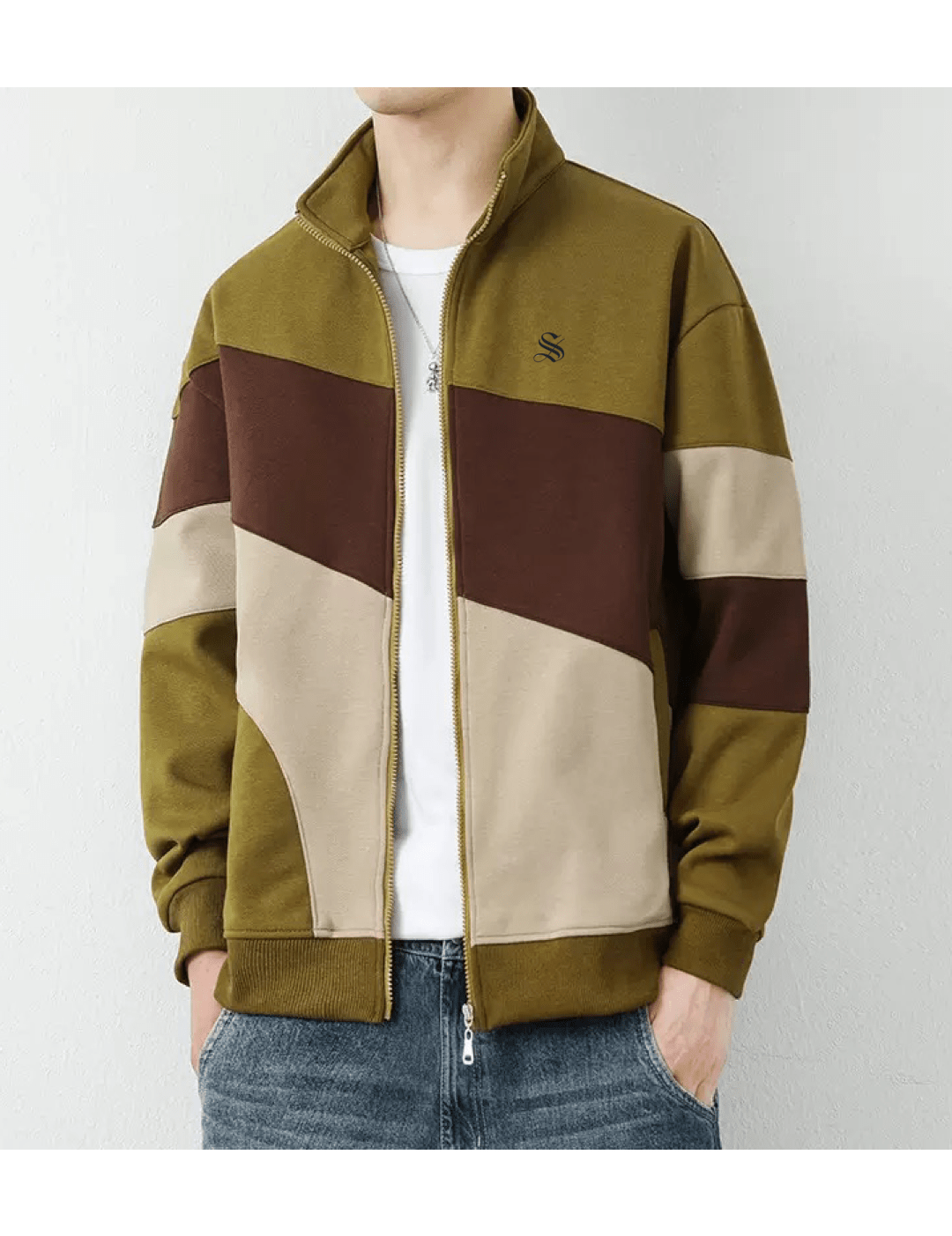 Fujaza 77 - Long Sleeves Track Top for Men - Sarman Fashion - Wholesale Clothing Fashion Brand for Men from Canada